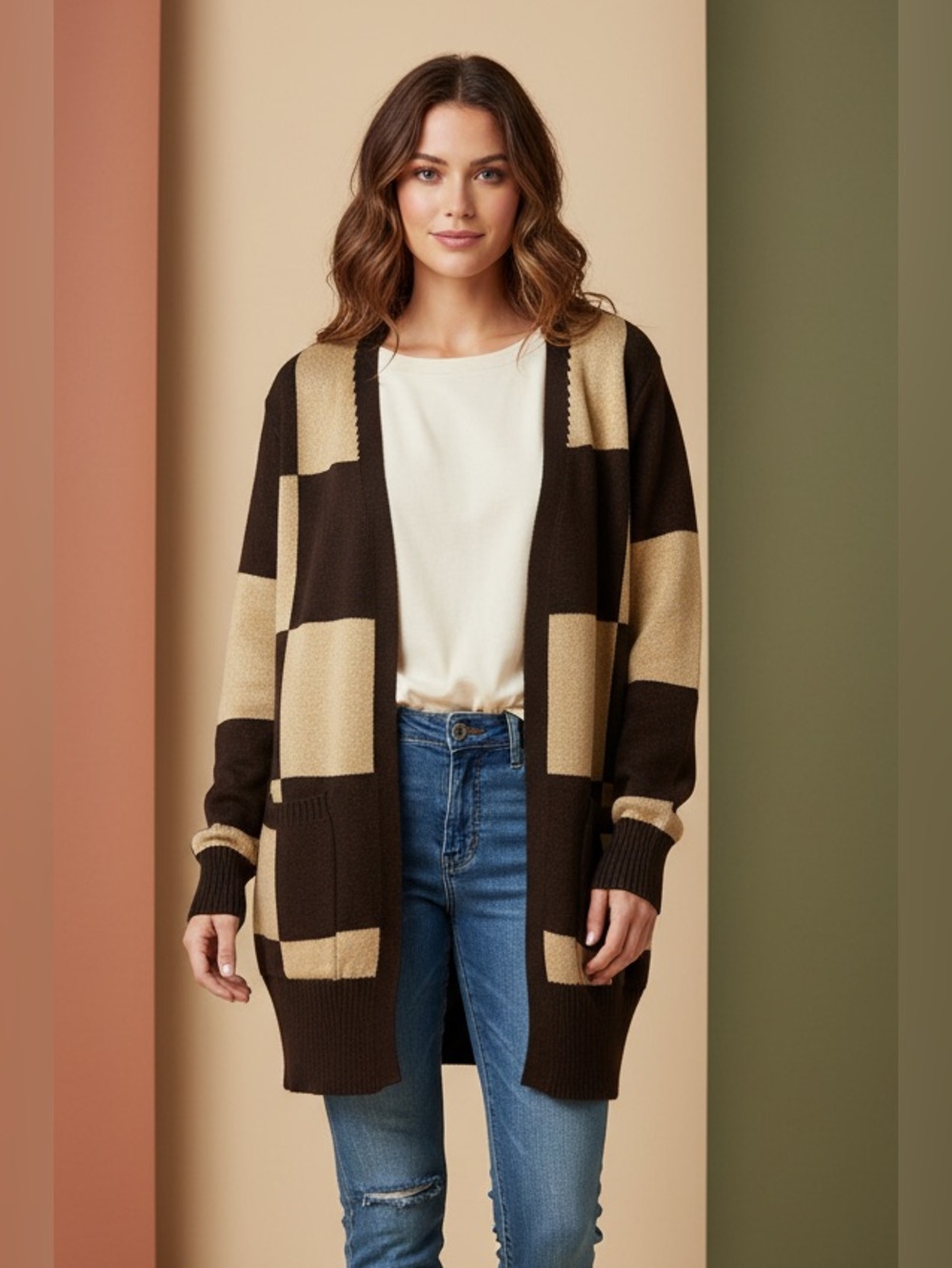 LuLaRoe Peyton Open Front Cardigan • Faux Mohair • Patch Pockets